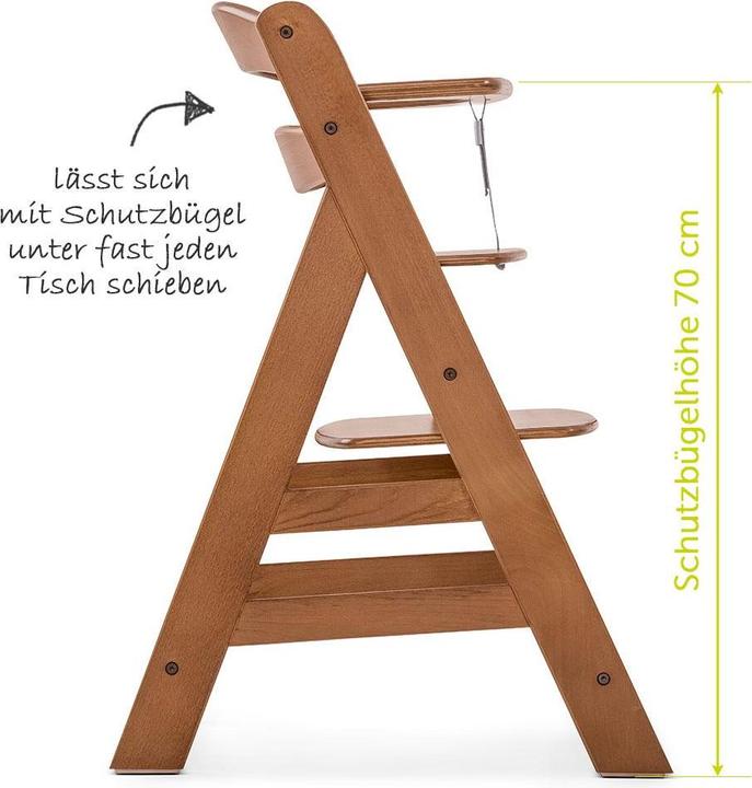 Actual product image Hauck Highchairs Alpha Plus Walnut Newborn Set - 3-piece highchair (Highchair)