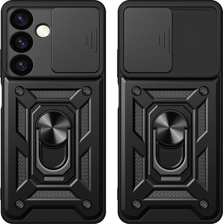 Produktbild Hurtel Hybrid Armor Camshield Panzerhüllemit Kameraabdeckung – Schwarz (Samsung Galaxy S24+)