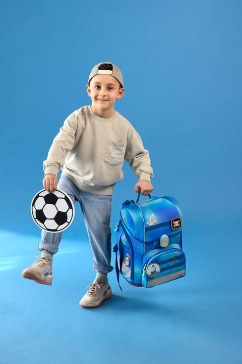 Actual product image Lässig Schulrucksack-Set Boxy, Grün / Blau (21 l)
