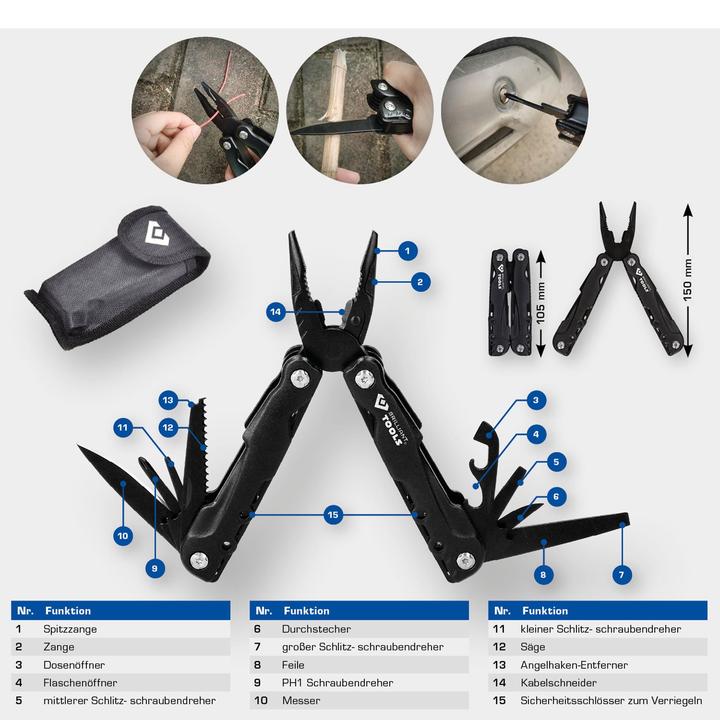 Produktbild KS Tools Messer und Multifunktionszange (15 Funktionen)
