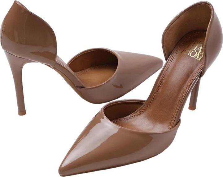 Actual product image Where's That From Womens/Ladies Athens Patent Faux Leather Pointed Stiletto Heel High Heels (40)