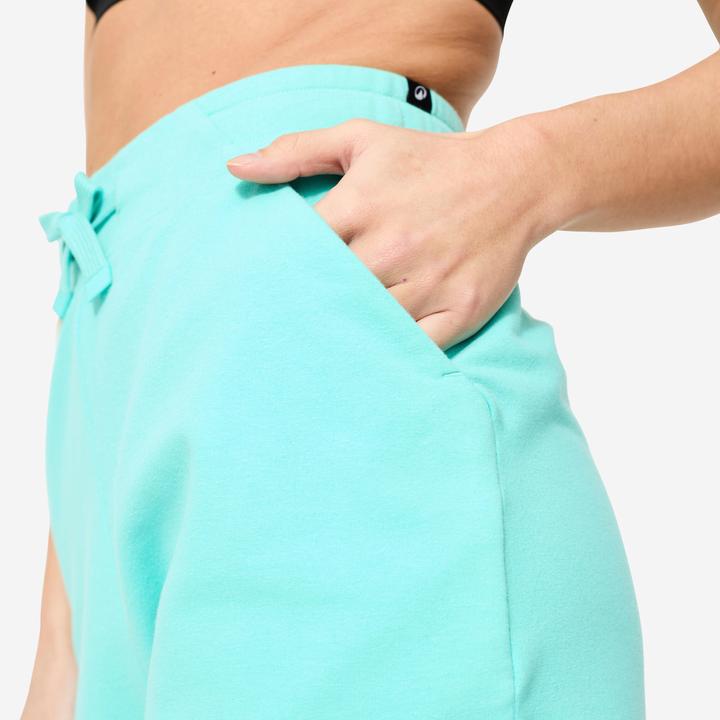 Image du produit Domyos Short de fitness avec poche femme, vert lagon (S)