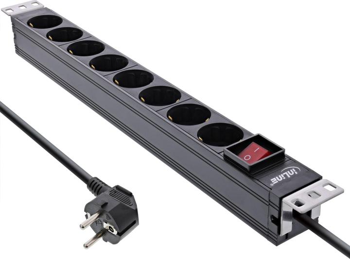 InLine 19" Steckdosenleiste (8 x, CEE 7/3, 2 m)