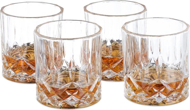 Relaxdays Gläser 4er Set (2.50 dl, 4 x, Whiskygläser)