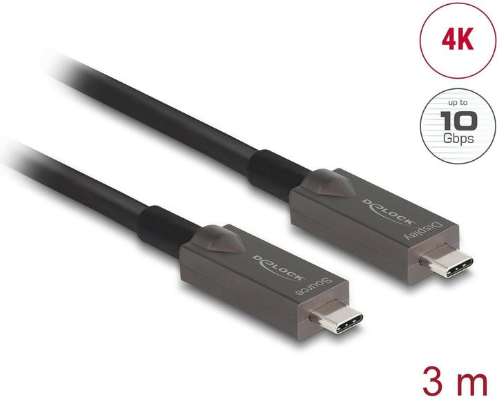 Image du produit Delock Câble optique actif USB-C™ vidéo + données + PD 3 m (3 m, USB 3.2 Gen 2)
