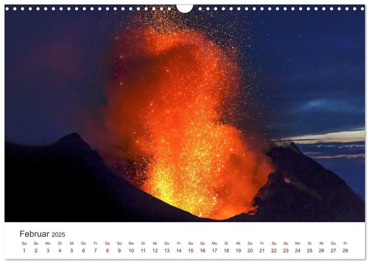 Produktbild Vulkane - Beeindruckende Feuerberge (Wandkalender 2025 DIN A3 quer), Monatskalender (A3, Deutsch)