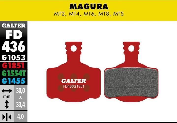 Actual product image Galfer Bike Advanced brake pads (Magura, Semi-metallic)