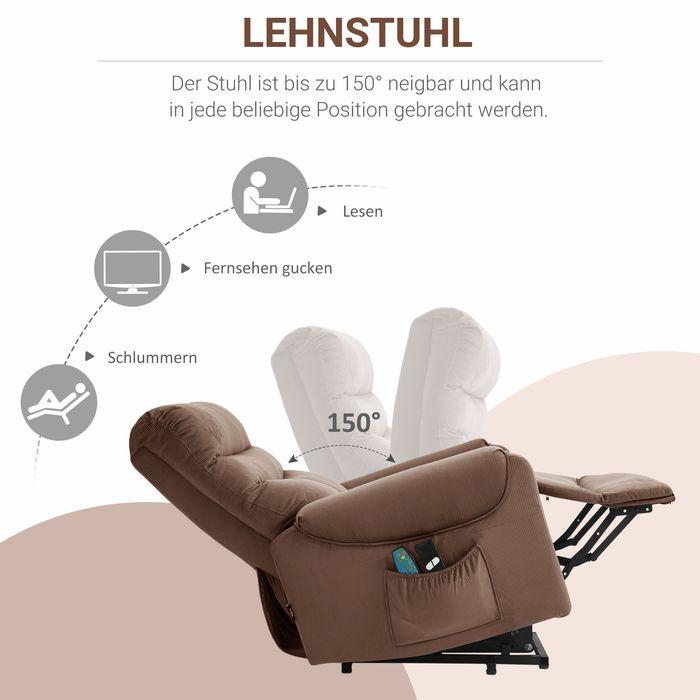 Actual product image Swisshandel24 Reclining chair, electric massage function, remote control, heating, reclining function, polyester