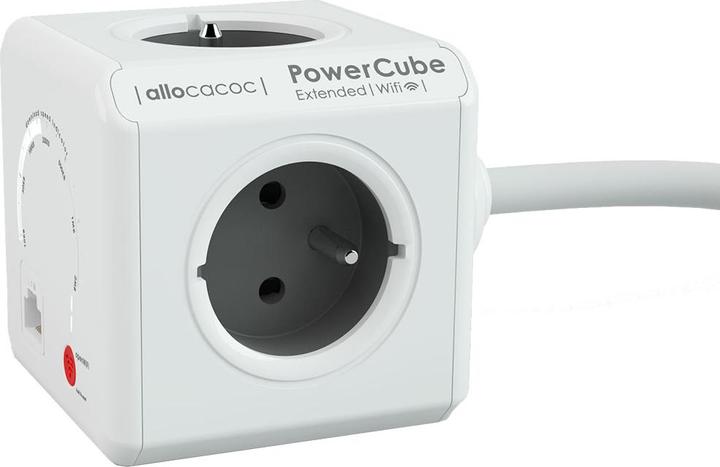 Image du produit Allocacoc PowerCube Extended WiFi, unité de distribution d'énergie Type E, 4 prises, 1.5m, blanc/gris (4 x, PECO 7/5, 1.50 m)