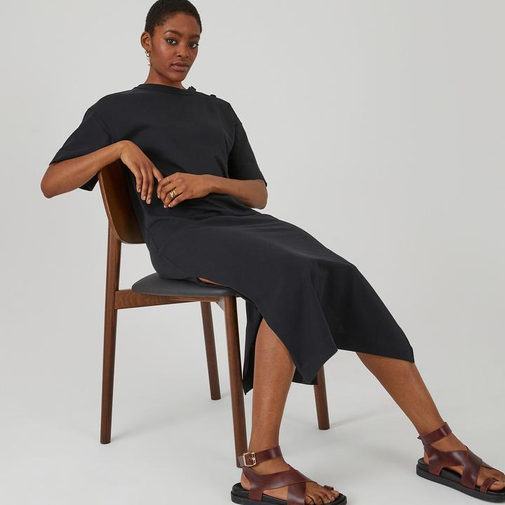 Produktbild La Redoute Collections Langes Jerseykleid mit Knopfleiste an der Schulter (L)