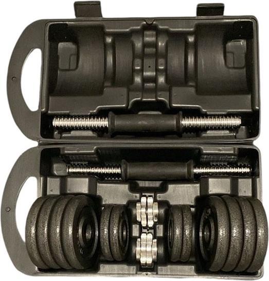 Immagine prodotto Gym Universe Set di manubri da 15 kg con valigetta cromata (2 x 1,5 kg, 8 x 1,25 kg, 4 x 0,5 kg)