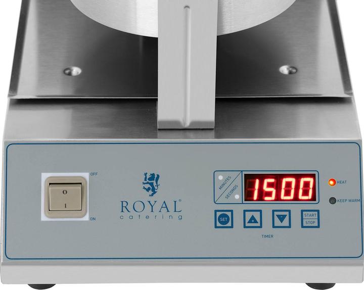 Actual product image Royal Catering Waffle Maker with LED - Rotatable - 1300 W - Round