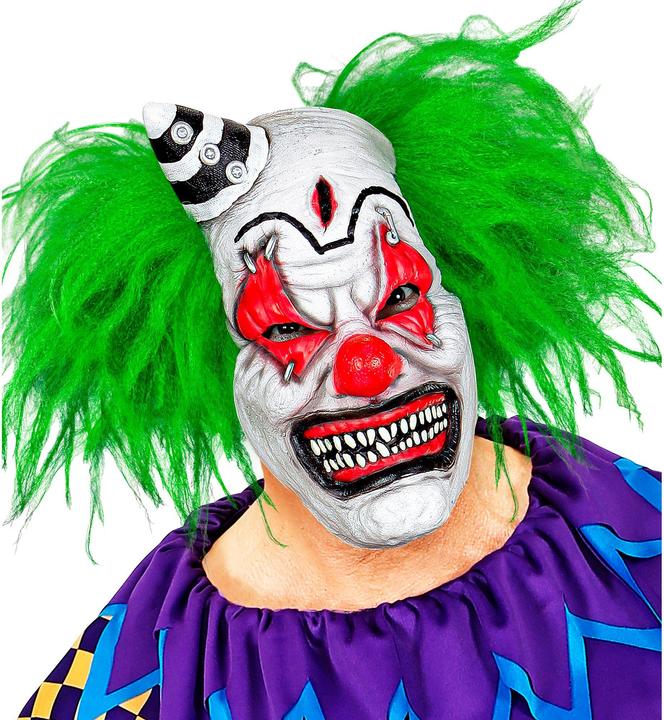 Produktbild Widmann Killerclown Latex Maske mit Haar und Minihut Erwachsene