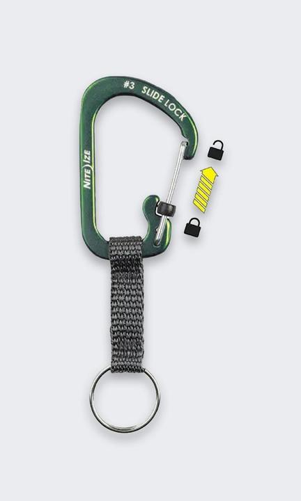 Actual product image Nite Ize Slidelock Schlüsselkarabiner Oliv