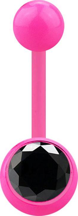 Immagine prodotto Star Piercing Rosa banana con palla e cristallo nero (Acrilico, senza ottone)