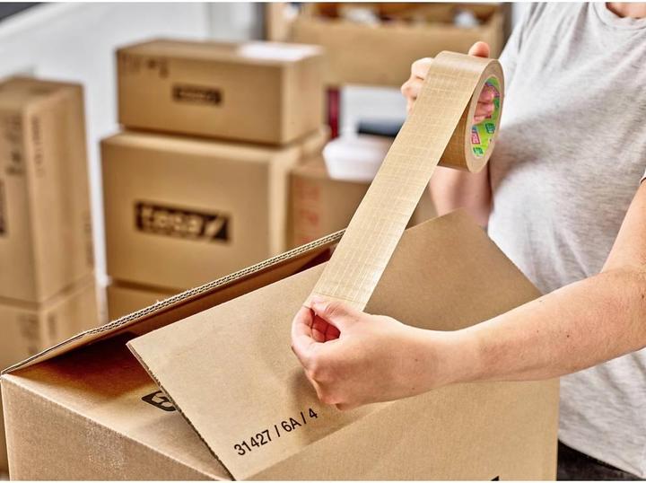 Produktbild tesa tesapack PAPER & ULTRA STRONG Packband, glasfaserverstärkt, aus FSC®-zertifizierten Rohstoffen (50 mm)