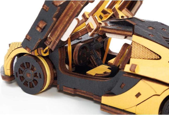 Produktbild Eco Wood Art 3D Holz Modellbausatz - Racing Car - Gelb (237 Teile)