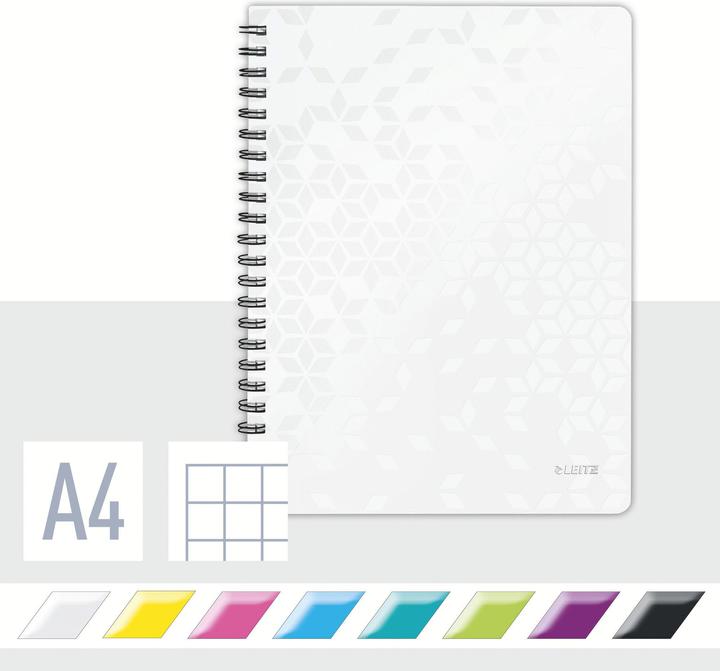 Actual product image Leitz WOW college notebook spiral bound with PP cover (A4, Checked, Hardcover)