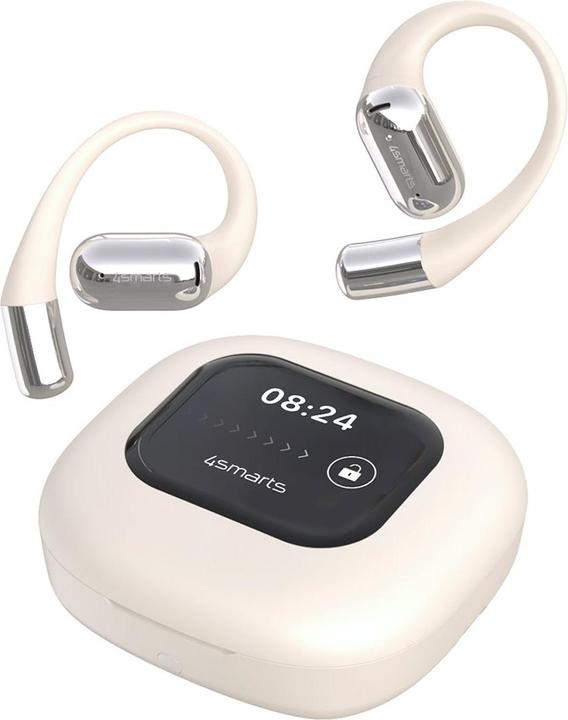 Productafbeelding 4smarts Open-Ear Bluetooth Kopfhörer SkyBuds AI Screen, Beige (Geen ruisonderdrukking, 4 h, Draadloze)
