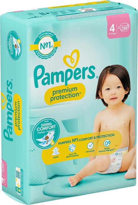Produktbild Pampers Premium Protection (Gr. 4, Tragepack, 39 Stück)