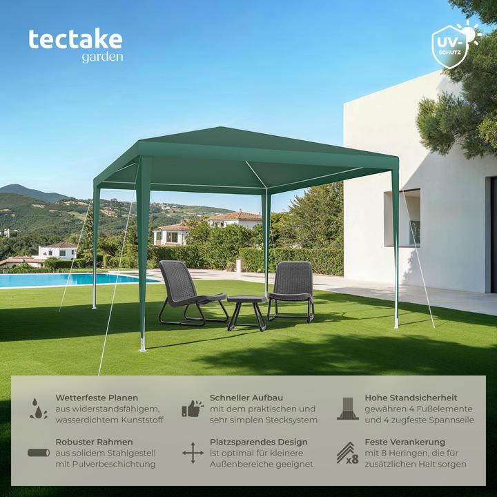 Produktbild tectake Pavillon Farah, wasserdicht, Stecksystem, 3x3m (300 cm, 300 cm)