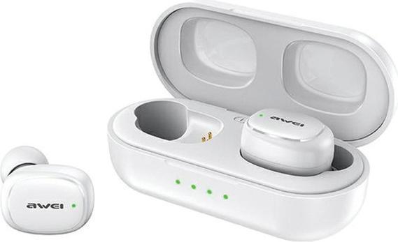 Produktbild Awei słuchawki Bluetooth 5.1 T13 Pro TWS + stacja dokująca biały/white (9 h, Kabellos)