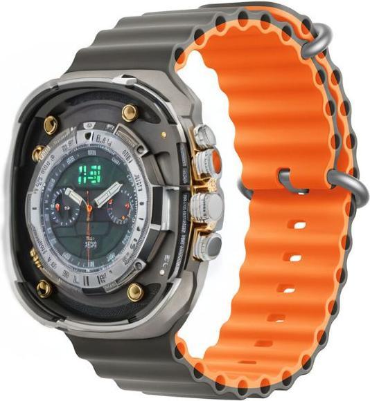 Produktbild Devia Armband Deluxe Sport6 für Apple Watch 38mm/ 40mm/ 41mm grau orange (Soft-Touch Silikon)