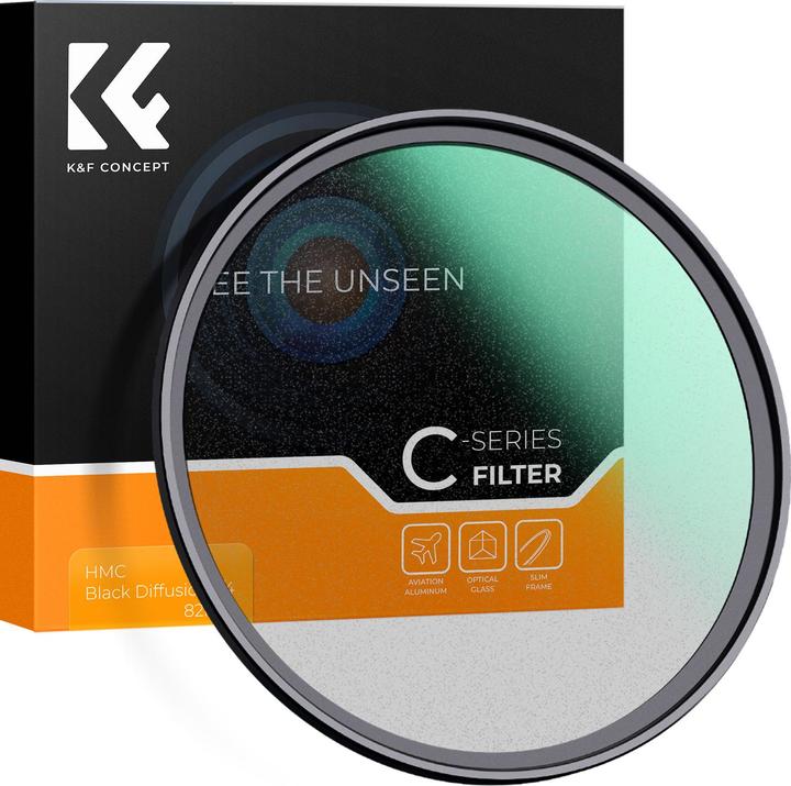 Actual product image K&F Concept 37MM Black Mist Filter 1/4, Ultra-thin 18 layer Green Coatings (C Series)