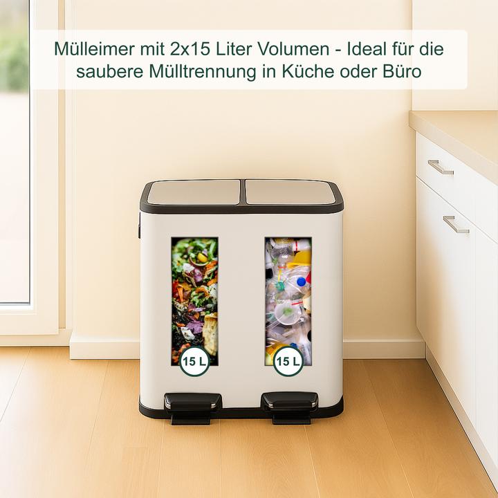 Produktbild Relaxdays Mülleimer Küche 2x 15 Liter (15 l)