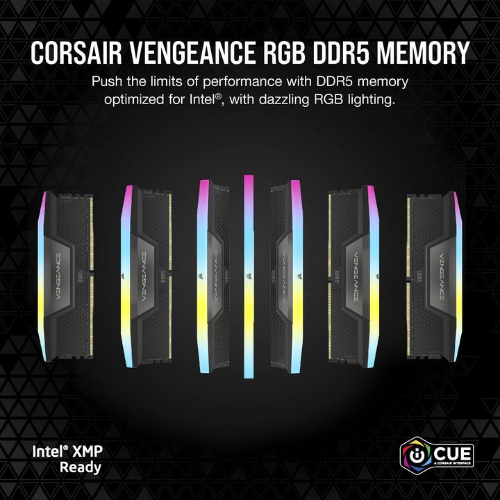 Image du produit Corsair Vengeance RGB (2 x 24 Go, 6000 MHz, RAM DDR5, DIMM)