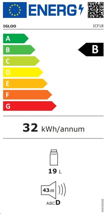 Energie-Label Igloo ICF 18 (19 l)
