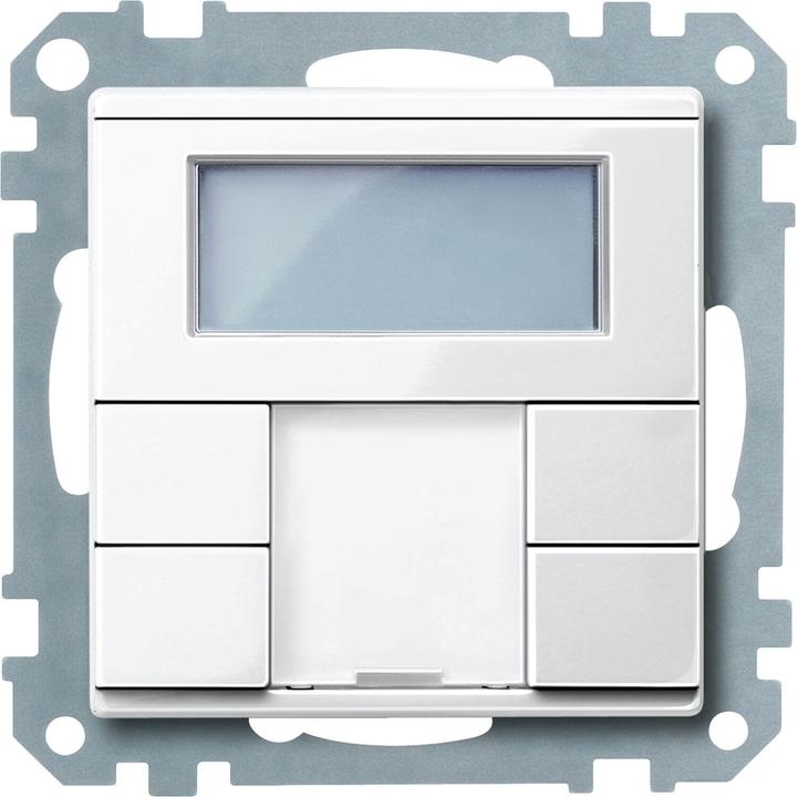 Schneider Electric Bouton-poussoir double plus avec thermostat d'ambiance, blanc polaire brillant, Système M