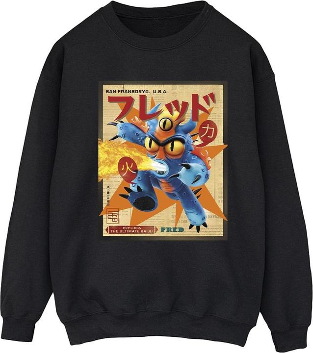 Disney Big Hero 6 Baymax Fred Newspaper Sweatshirt (L)