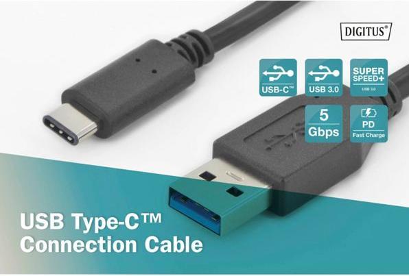 Produktbild Digitus USB C — USB A (1 m, USB 3.0)