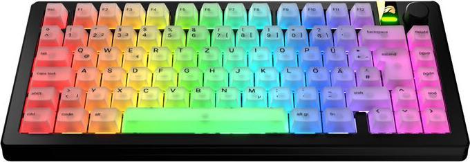 Produktbild Glorious Polychroma V2 Keycaps, ANSI Layout (DE), Polycarbonat, UV-Druck - Transparent