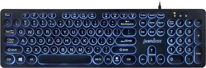 Produktbild Perixx PERIBOARD-317 R DE B Kabelgebunden Tastatur Deutsch, QWERTZ Schwarz Beleu (DE, Kabelgebunden)