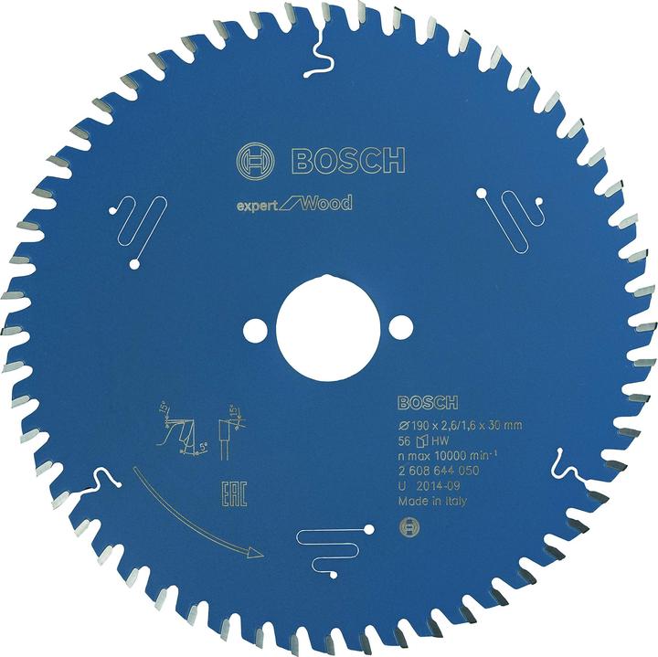 Bosch Professional Zubehör Kreissägeblatt Expert for Wood, 190 x 30 x 2,6 mm, 56