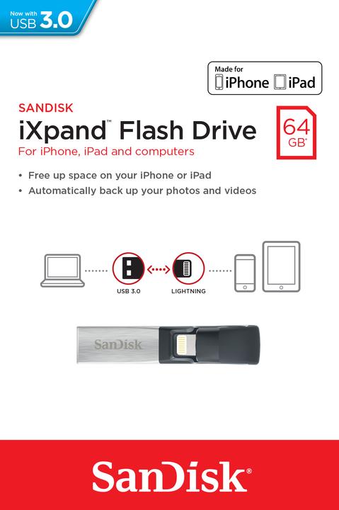 Actual product image SanDisk iXpand Flash Drive 64GB (64 GB)