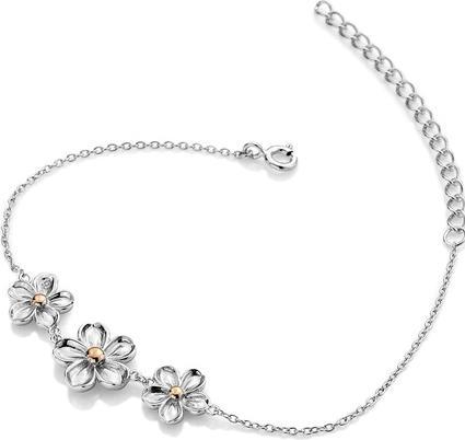 Hot Diamonds Silver bracelet with flowers Forget me not DL596