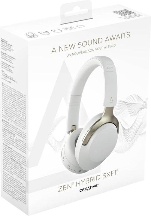 Image du produit Creative Oreillette Bluetooth ZEN Hybrid SXFI grise (ANC, 70 h, Sans fil)