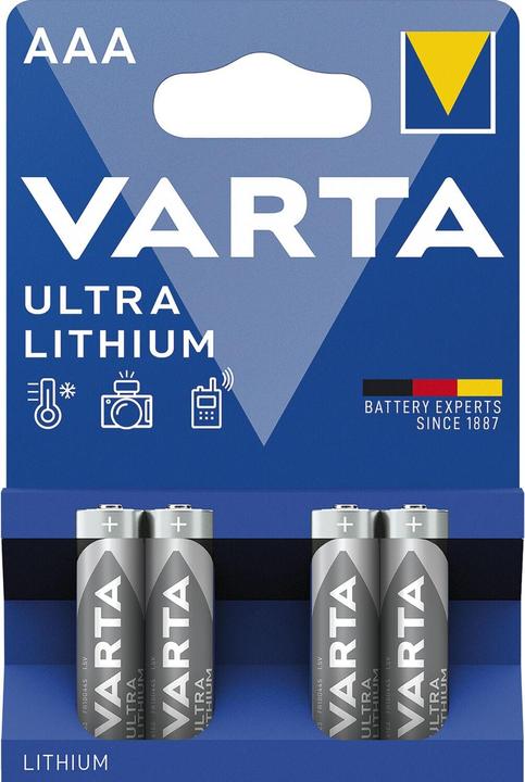 Produktbild Varta ULTRA Lithium (4 Stk., AAA, 1100 mAh)