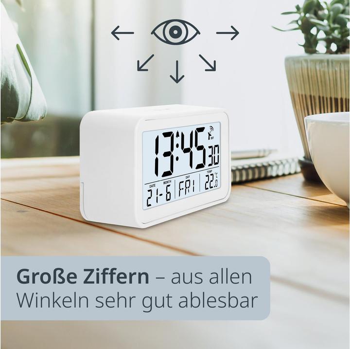 Image du produit ADE Funkwecker digital Weiss, Ausstattung