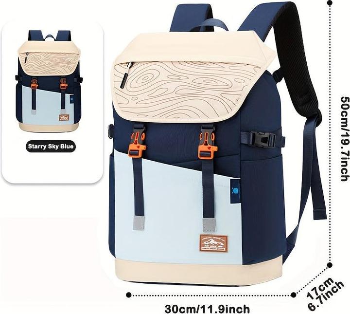Produktbild Only-Bags.Store Nylon Casual Travel Backpack - leicht, faltbar, mit verstellbaren Trägern, Reissverschluss