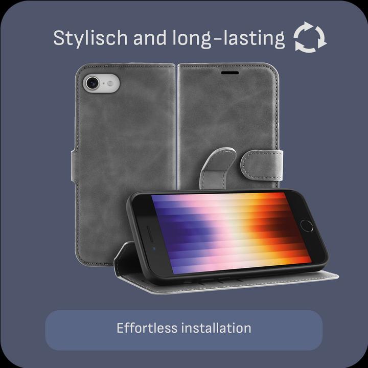 Actual product image Cazy Premium wallet case for iPhone SE 2022, magnetic wallet case, card slots, stand - (Apple iPhone SE (3rd Gen))