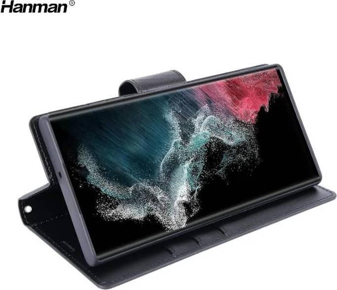 Actual product image Hanman Samsung Galaxy S21 Plus - Mill flip case with 3 card slots, black (Samsung Galaxy S21+)