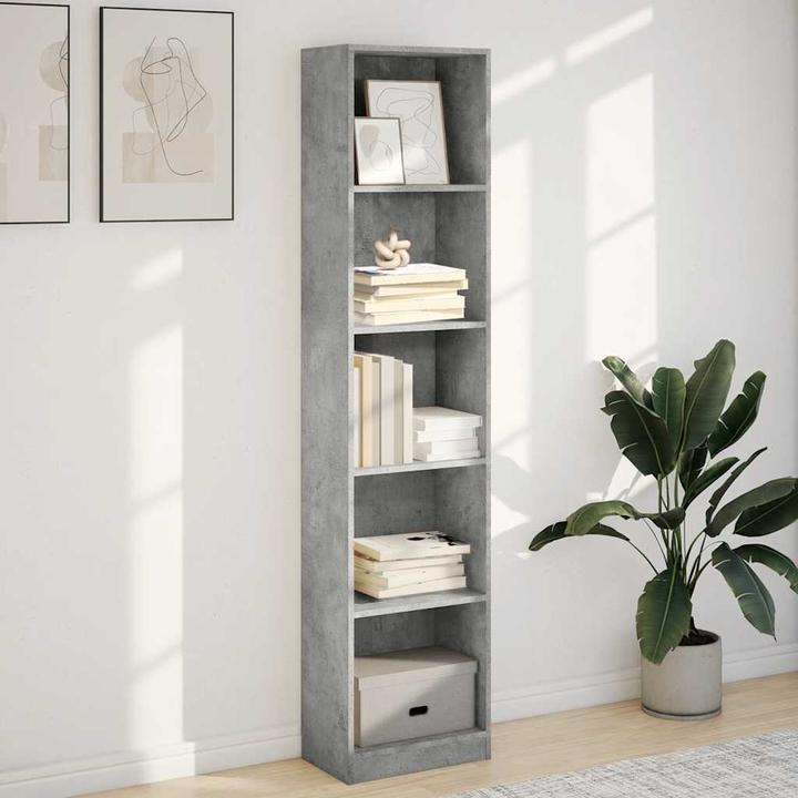 Produktbild VidaXL Bücherregal Regal Standregal Büroregal Aufbewahrungsregal Betongrau (40 x 24 x 176 cm)