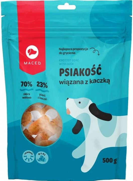 Image du produit Maced Os noué avec canard - chien à mâcher - 500g (Senior, 1 pcs, 500 g)