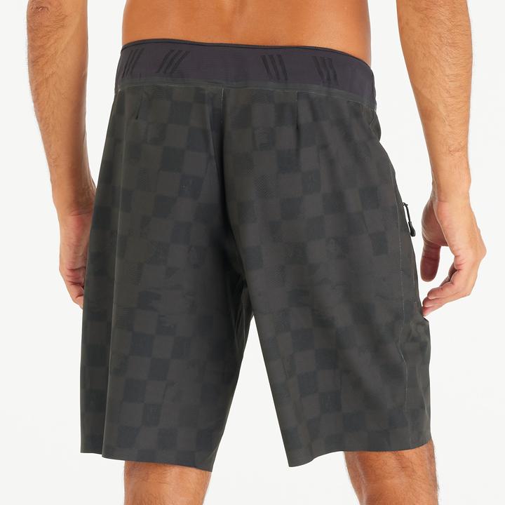 Produktbild Olaian Boardshorts Herren lang Morpho Checky 20" schwarz (42)