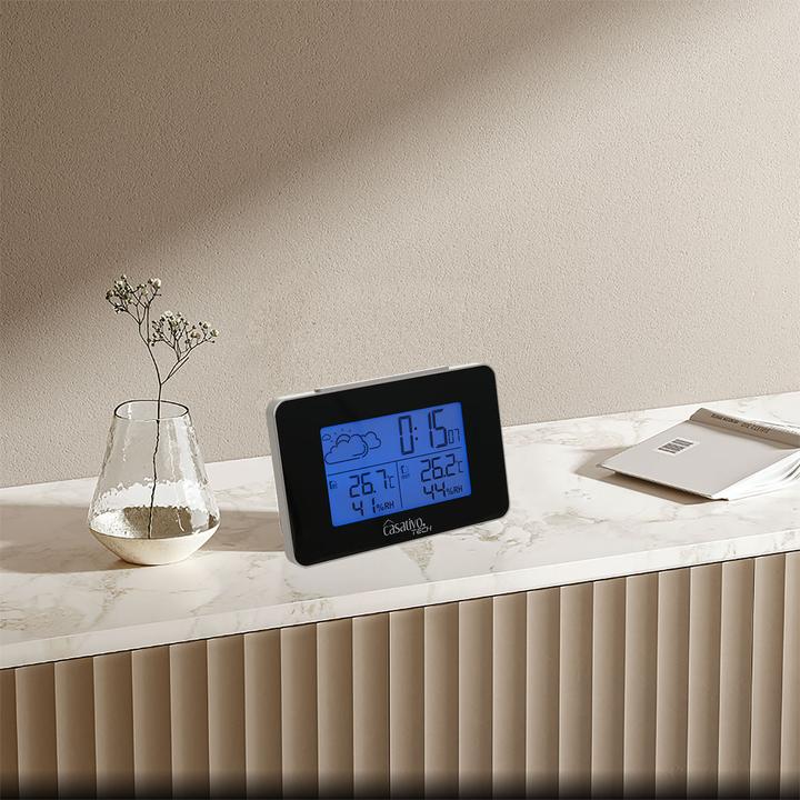 Produktbild Casativo Funk Wetterstation mit Aussensor, Wettervorhersage & Funkwecker