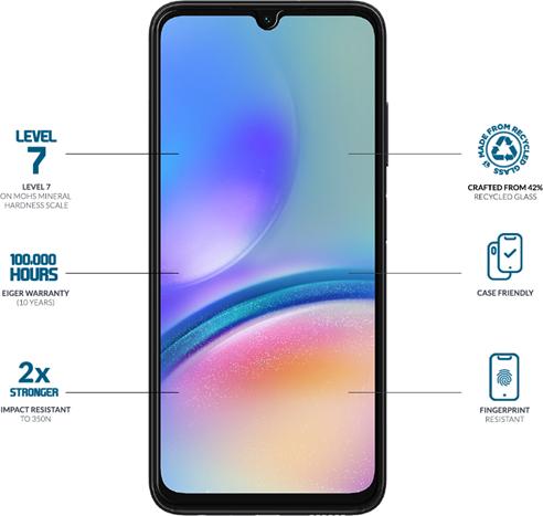 Actual product image Eiger Mountain Glass Clear Edge (1 Piece, Samsung Galaxy A05s)